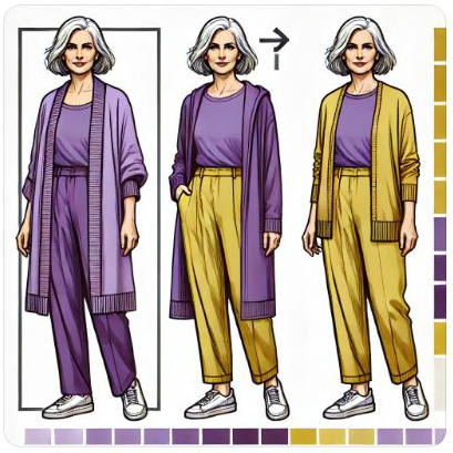 AI-generated version of the navy and red outfit, maintaining the dynamic and confident appeal.