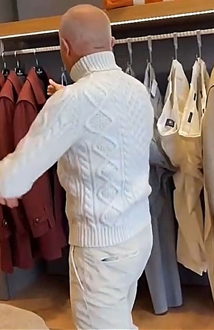 Back view of sweater outfit showcasing ideal length